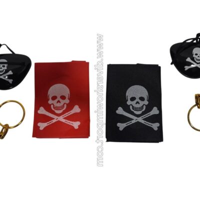 set de piratas 3pcs pack x12 u (Rojo - Negro)